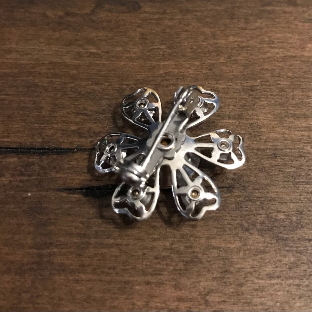 Rhinestone Flower Pin - Picture 2 of 3